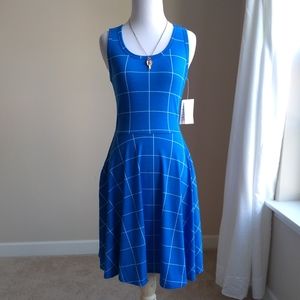Lularoe Nicki dress- blue & white plaid sleeveless